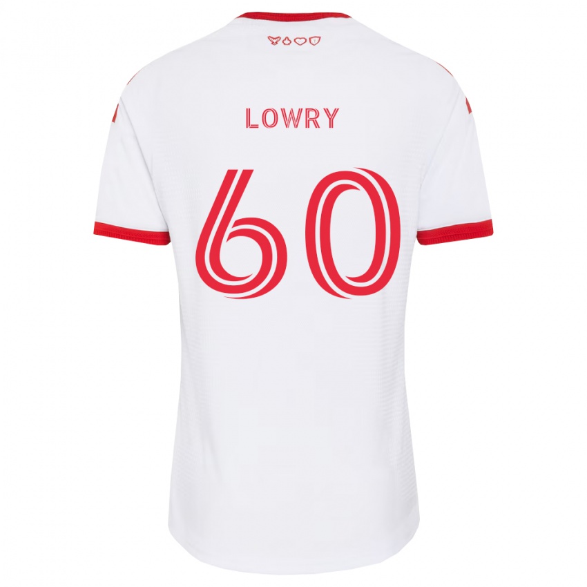 נשים Benjamin Lowry #60 לבן אדום שחור הרחק ג'רזי 2026/27 חולצה קצרה