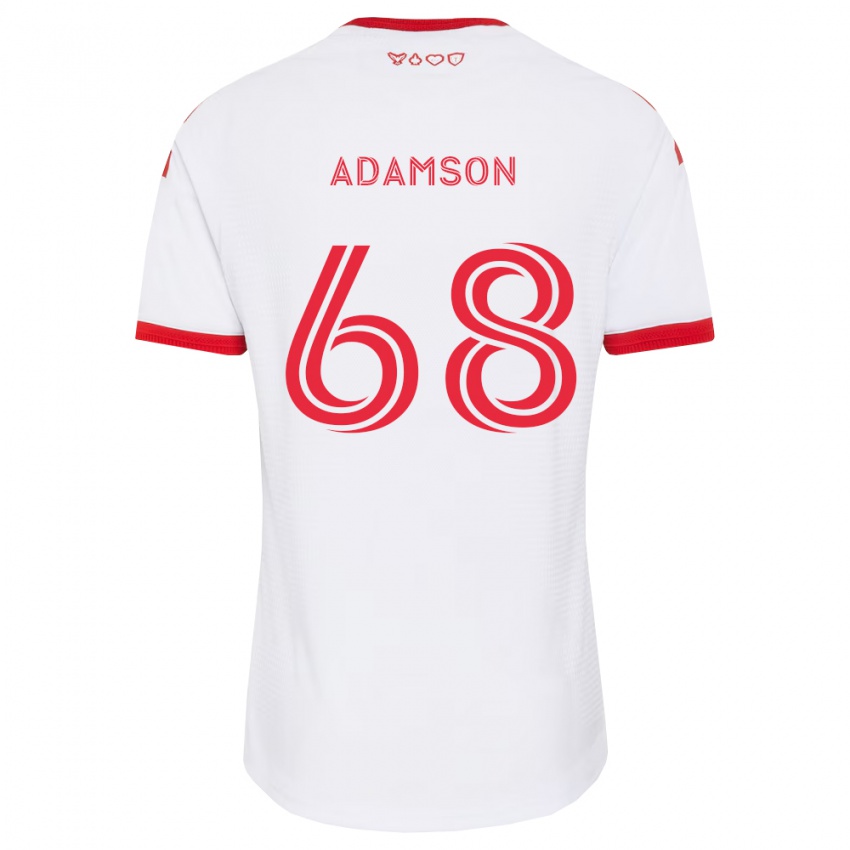 נשים Demitre Adamson #68 לבן אדום שחור הרחק ג'רזי 2026/27 חולצה קצרה