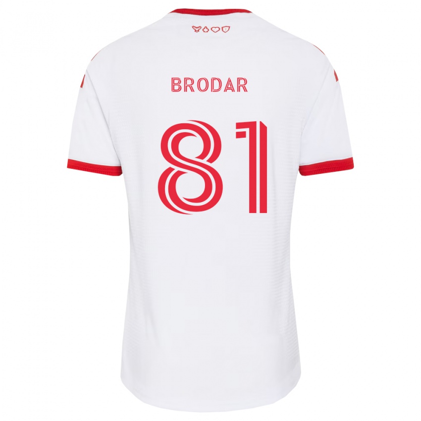 נשים Niko Brodar #81 לבן אדום שחור הרחק ג'רזי 2026/27 חולצה קצרה