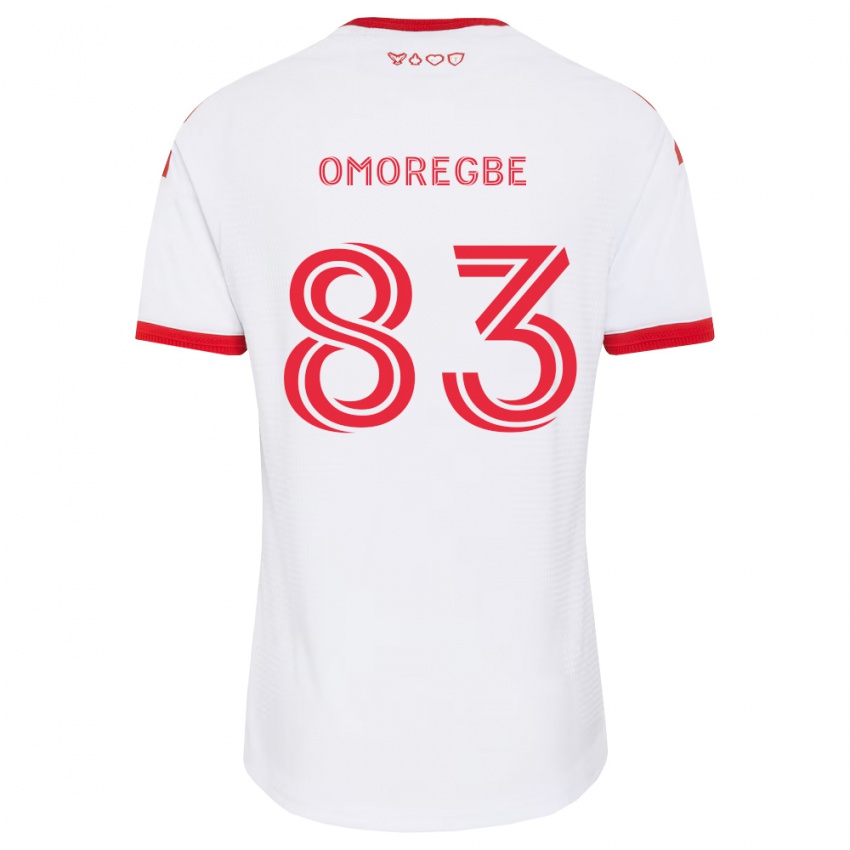 נשים Edwin Omoregbe #83 לבן אדום שחור הרחק ג'רזי 2026/27 חולצה קצרה