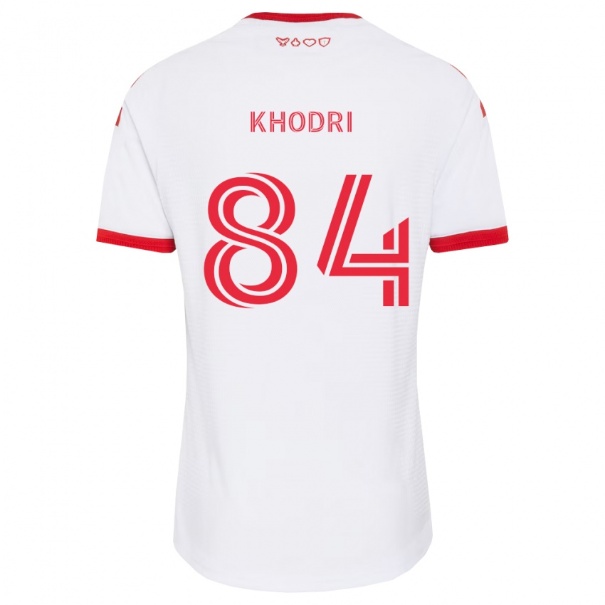 נשים Elias Khodri #84 לבן אדום שחור הרחק ג'רזי 2026/27 חולצה קצרה