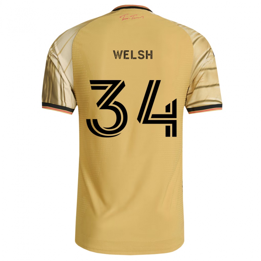 נשים Colin Welsh #34 חום צהוב שחור הרחק ג'רזי 2026/27 חולצה קצרה