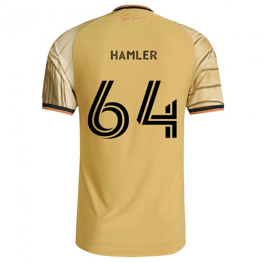נשים Cobe Hamler #64 חום צהוב שחור הרחק ג'רזי 2026/27 חולצה קצרה