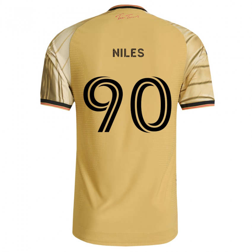 נשים Eddie Niles #90 חום צהוב שחור הרחק ג'רזי 2026/27 חולצה קצרה