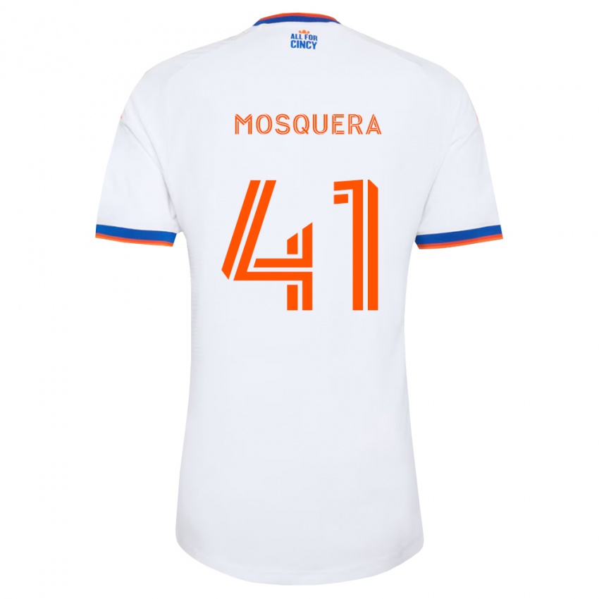 נשים Deiver Mosquera #41 לבן כחול צי כתום הרחק ג'רזי 2026/27 חולצה קצרה