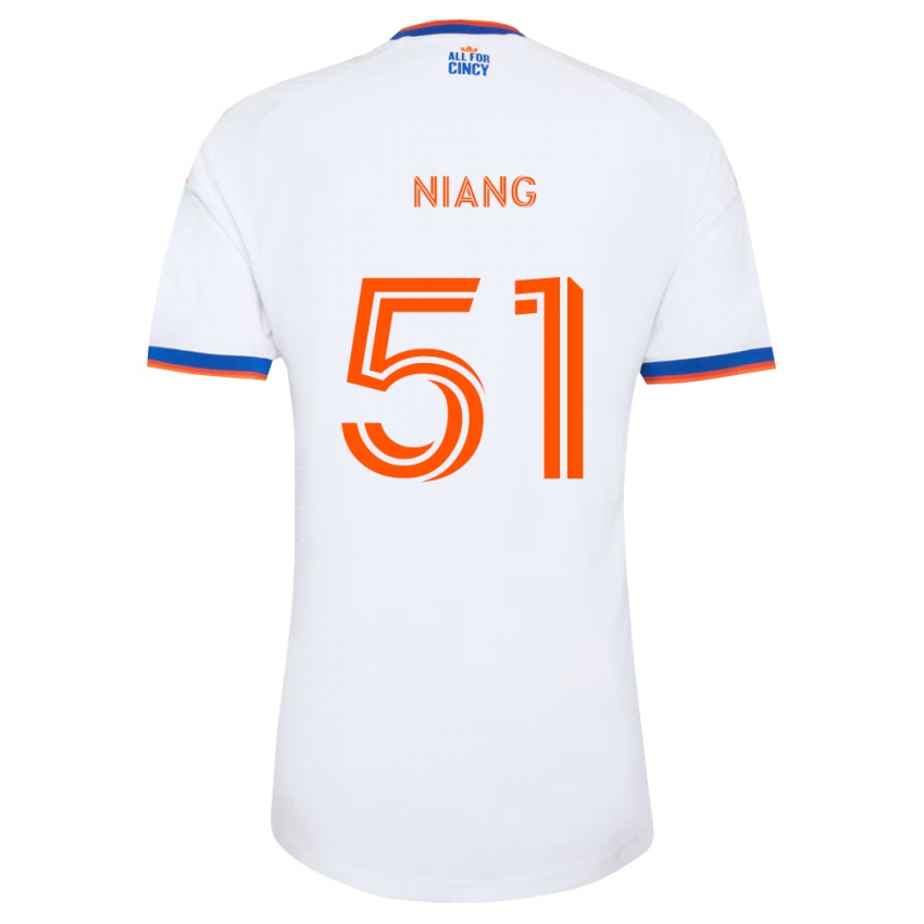 נשים Cheikhou Niang #51 לבן כחול צי כתום הרחק ג'רזי 2026/27 חולצה קצרה