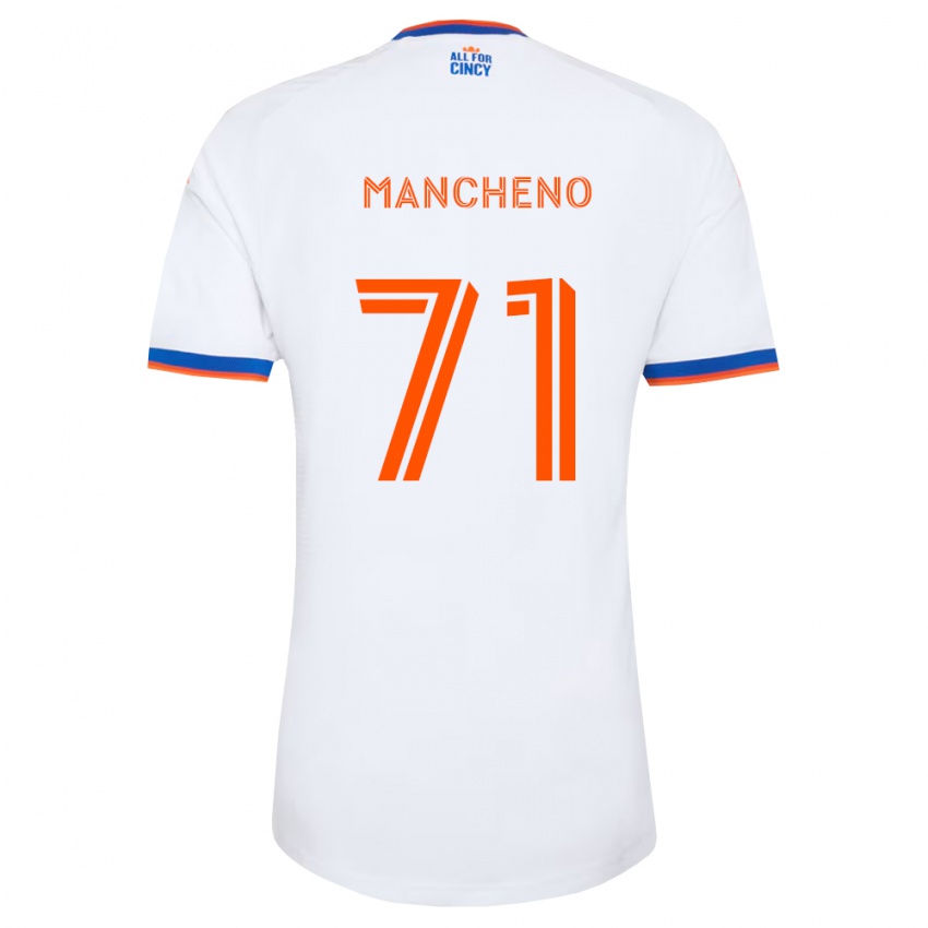 נשים Cristian Mancheno #71 לבן כחול צי כתום הרחק ג'רזי 2026/27 חולצה קצרה