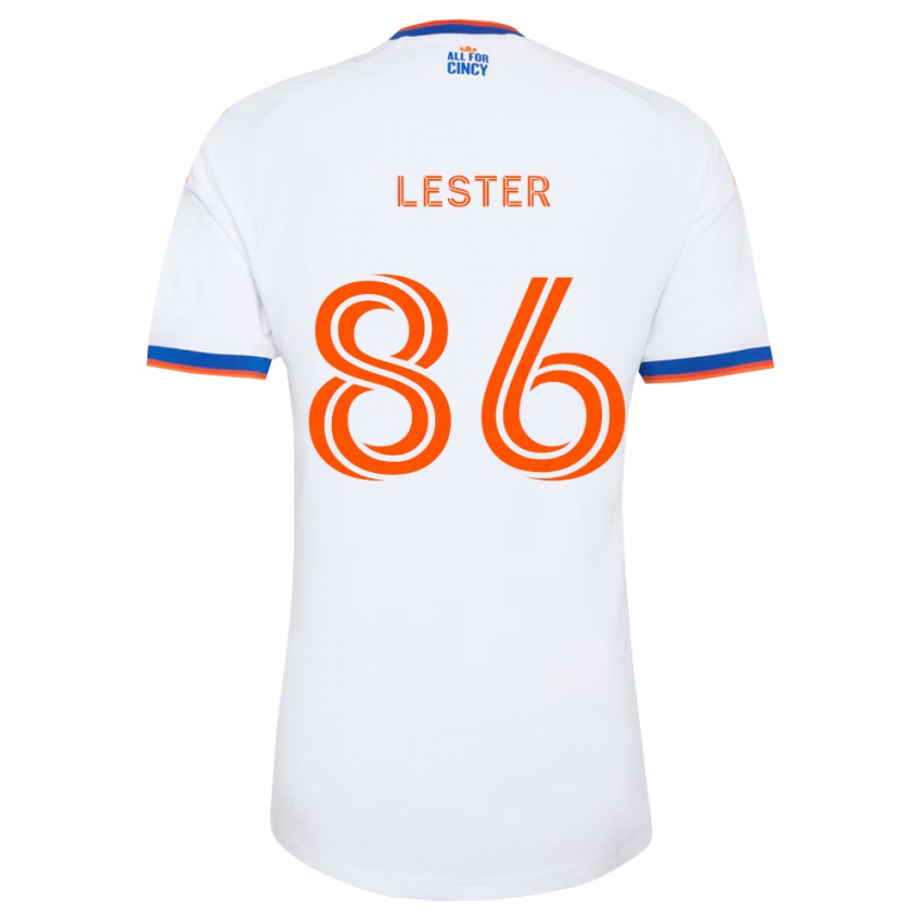 נשים Jaylen Lester #86 לבן כחול צי כתום הרחק ג'רזי 2026/27 חולצה קצרה