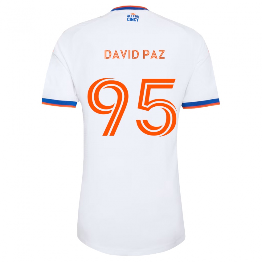 נשים David Paz #95 לבן כחול צי כתום הרחק ג'רזי 2026/27 חולצה קצרה