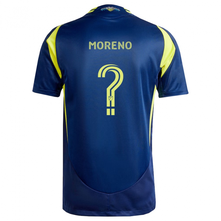 נשים Edgar Moreno #0 צהוב כחול צי הרחק ג'רזי 2026/27 חולצה קצרה