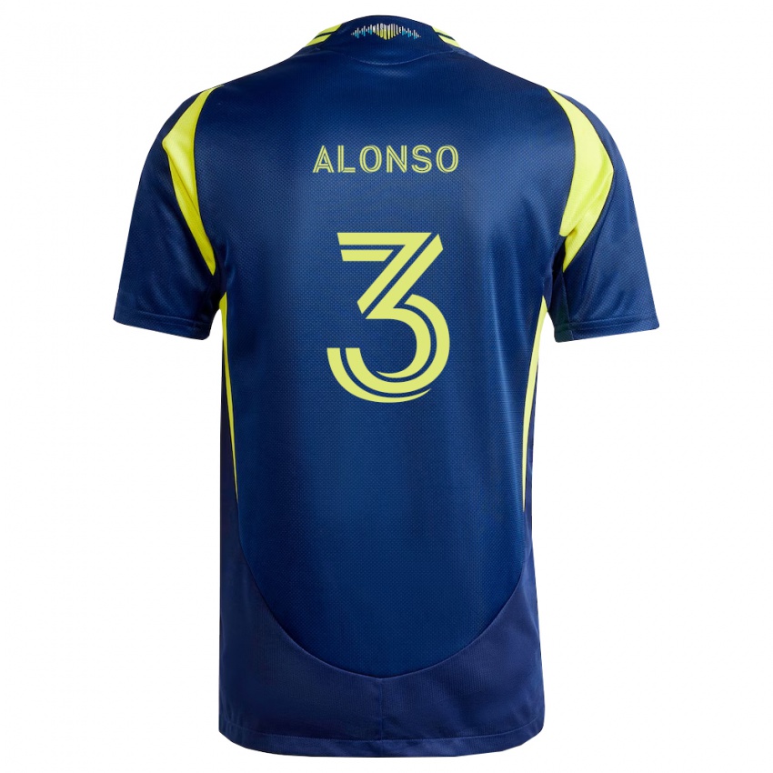 נשים Gabriel Alonso #3 צהוב כחול צי הרחק ג'רזי 2026/27 חולצה קצרה