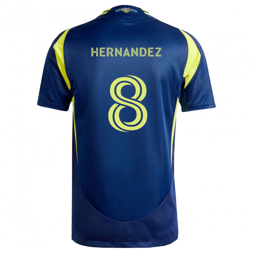 נשים Jonathan Hernandez #8 צהוב כחול צי הרחק ג'רזי 2026/27 חולצה קצרה