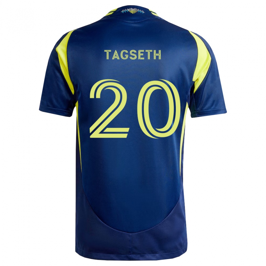 נשים Edvard Tagseth #20 צהוב כחול צי הרחק ג'רזי 2026/27 חולצה קצרה