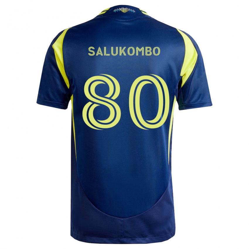 נשים David Salukombo #80 צהוב כחול צי הרחק ג'רזי 2026/27 חולצה קצרה