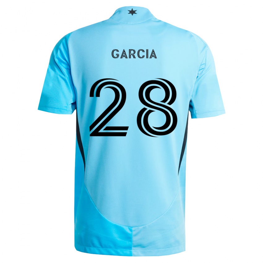 נשים מנדר גרסיה #28 כחול בהיר שחור הרחק ג'רזי 2026/27 חולצה קצרה