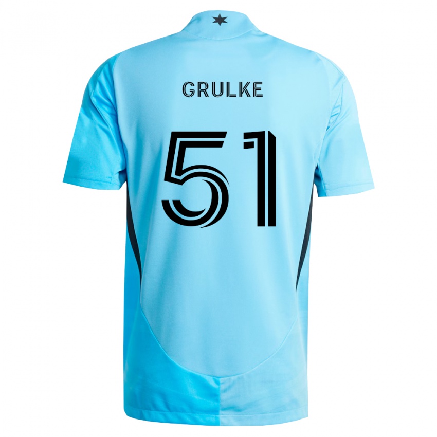 נשים Calin Grulke #51 כחול בהיר שחור הרחק ג'רזי 2026/27 חולצה קצרה
