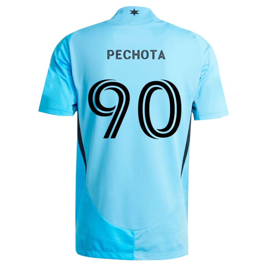 נשים Luciano Pechota #90 כחול בהיר שחור הרחק ג'רזי 2026/27 חולצה קצרה