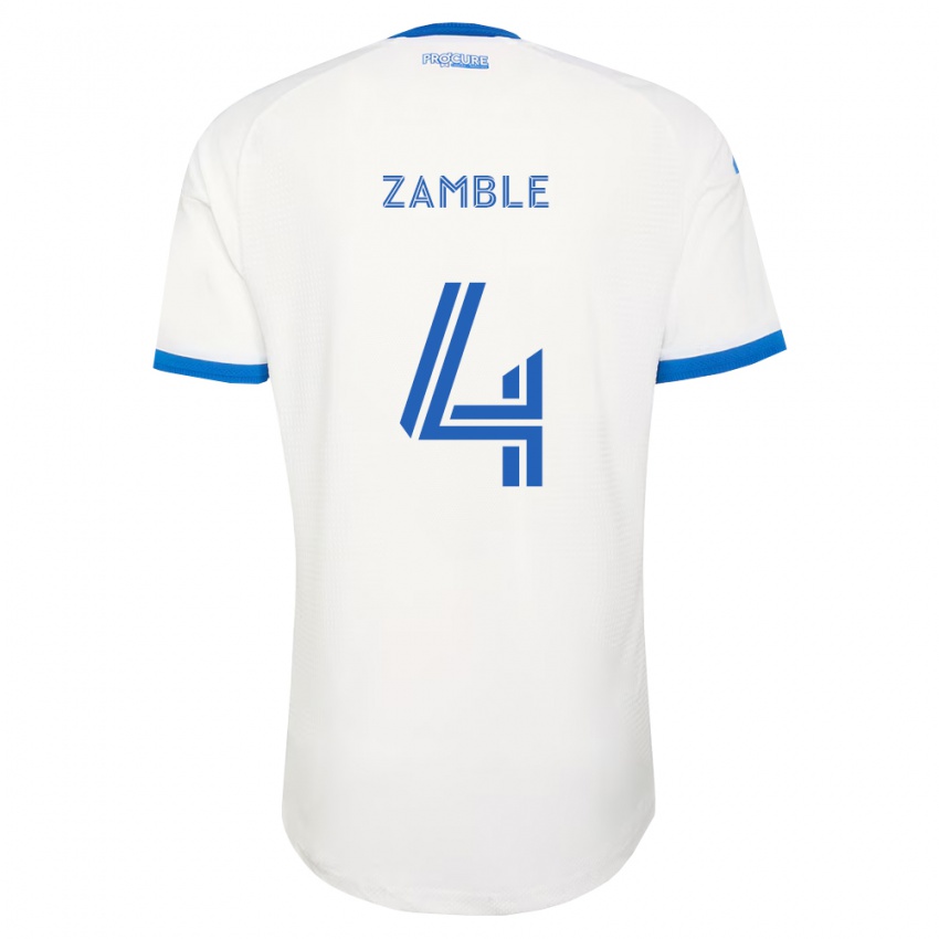נשים Ulrich Zamble #4 כחול שמיים לבן הרחק ג'רזי 2026/27 חולצה קצרה