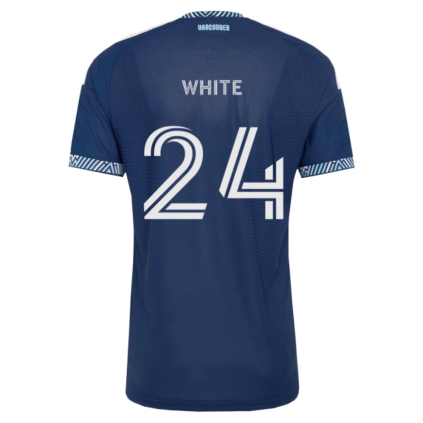 נשים Brian White #24 כחול עמוק לבן הרחק ג'רזי 2026/27 חולצה קצרה