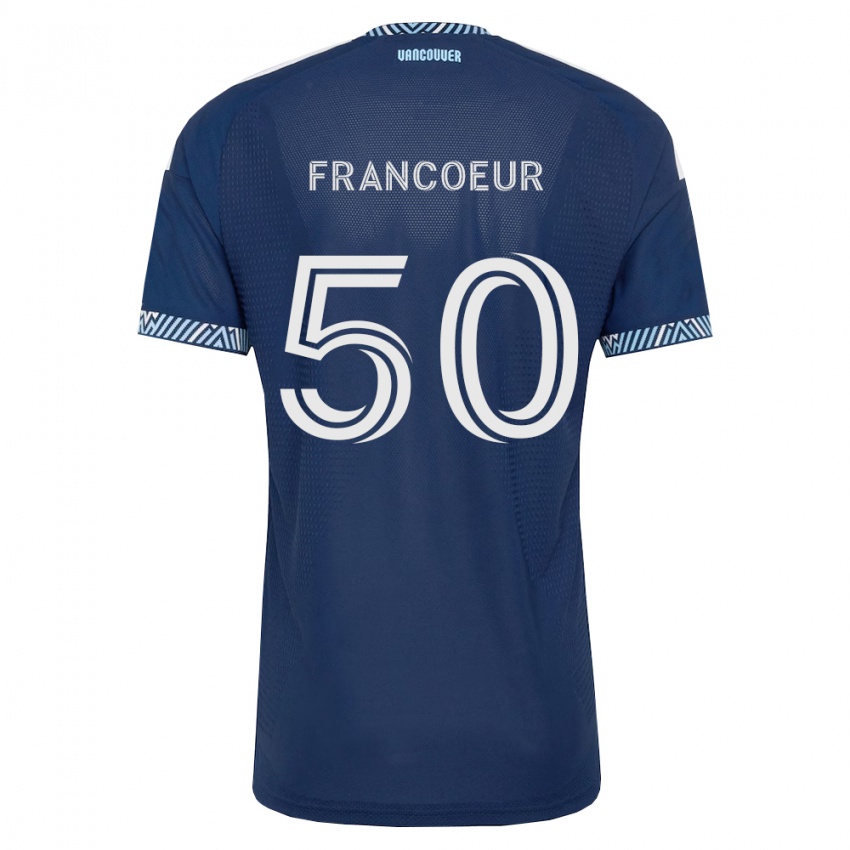 נשים Isaac Francoeur #50 כחול עמוק לבן הרחק ג'רזי 2026/27 חולצה קצרה