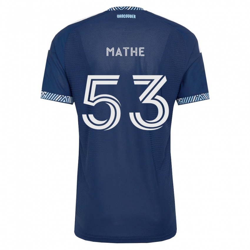 נשים Immanuel Mathe #53 כחול עמוק לבן הרחק ג'רזי 2026/27 חולצה קצרה