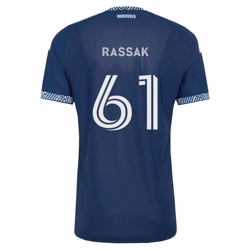 נשים Carson Rassak #61 כחול עמוק לבן הרחק ג'רזי 2026/27 חולצה קצרה