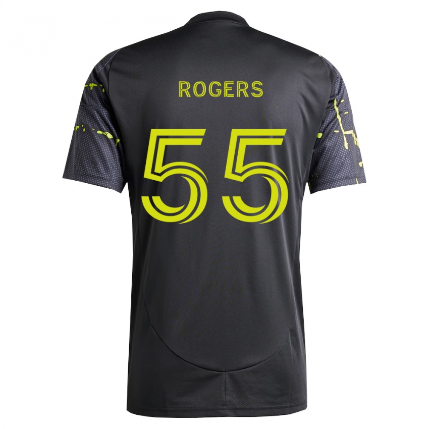 נשים Chris Rogers #55 צהוב ניאון שחור הרחק ג'רזי 2026/27 חולצה קצרה