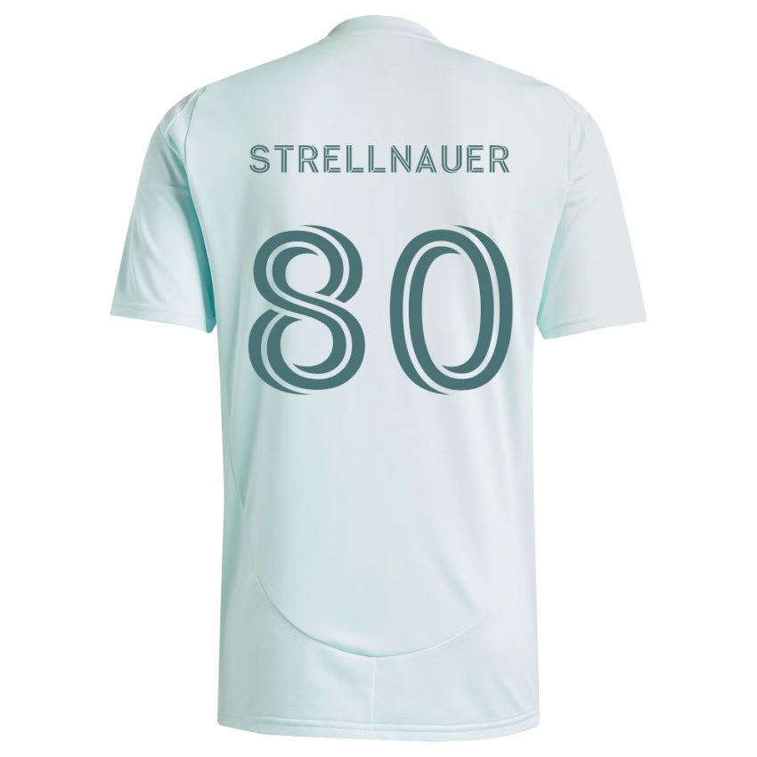 נשים Noah Strellnauer #80 לבן ירוק בהיר הרחק ג'רזי 2026/27 חולצה קצרה