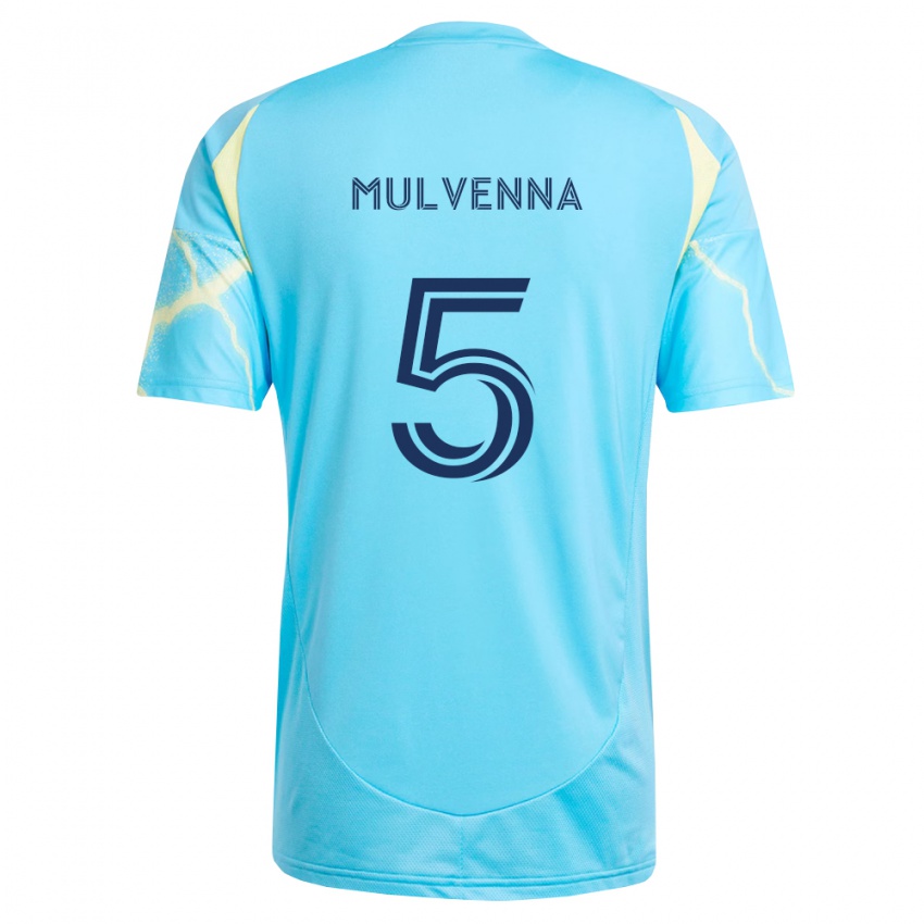 נשים Landon Mulvenna #5 כחול בהיר שחור צהוב בהיר הרחק ג'רזי 2026/27 חולצה קצרה