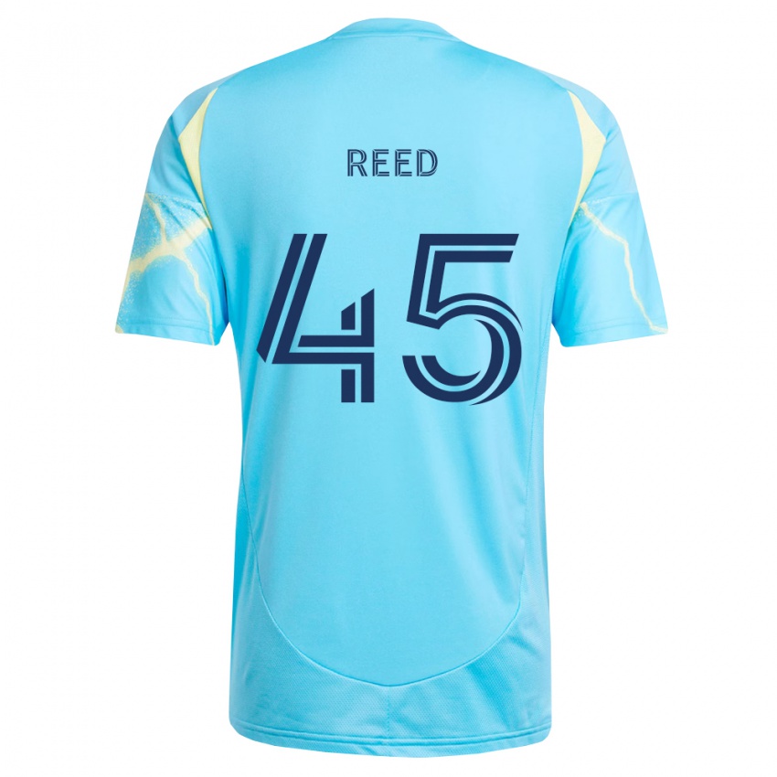 נשים Theo Reed #45 כחול בהיר שחור צהוב בהיר הרחק ג'רזי 2026/27 חולצה קצרה