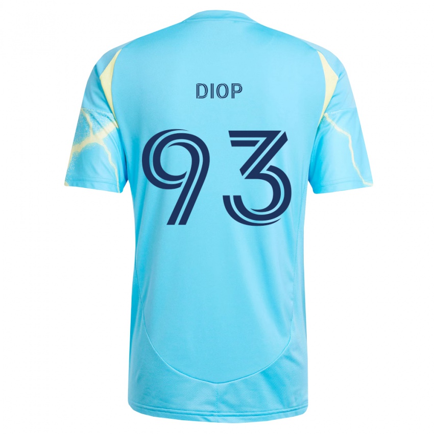 נשים Abdoulaye Diop #93 כחול בהיר שחור צהוב בהיר הרחק ג'רזי 2026/27 חולצה קצרה