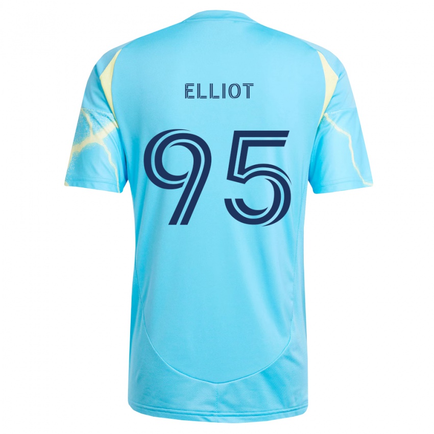 נשים Daniel Elliot #95 כחול בהיר שחור צהוב בהיר הרחק ג'רזי 2026/27 חולצה קצרה