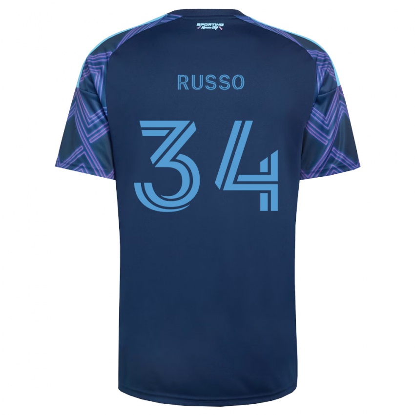 נשים Daniel Russo #34 כחול מלכותי סגול הרחק ג'רזי 2026/27 חולצה קצרה