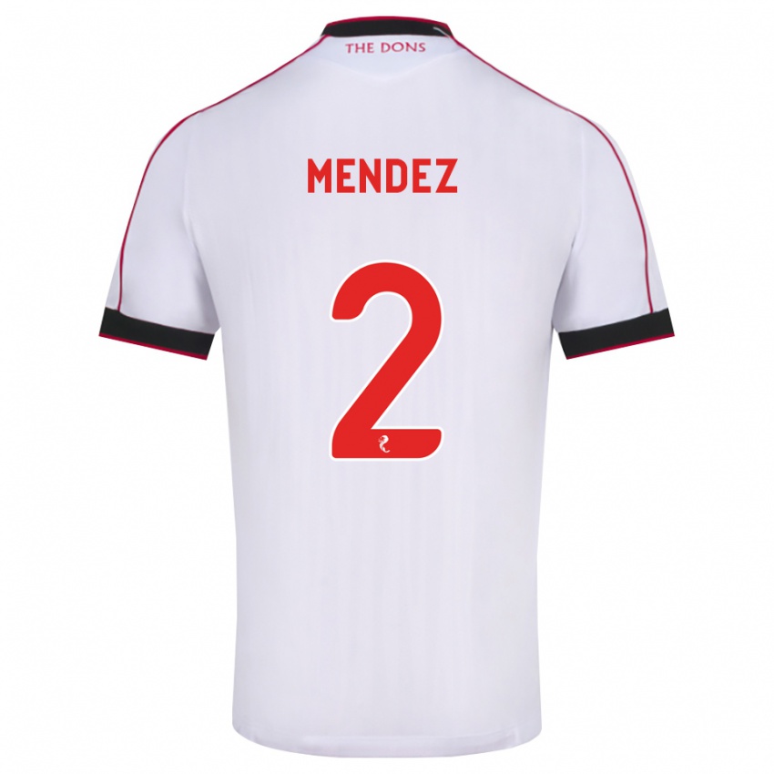 נשים Alix Mendez #2 שחור אדום לבן הרחק ג'רזי 2026/27 חולצה קצרה