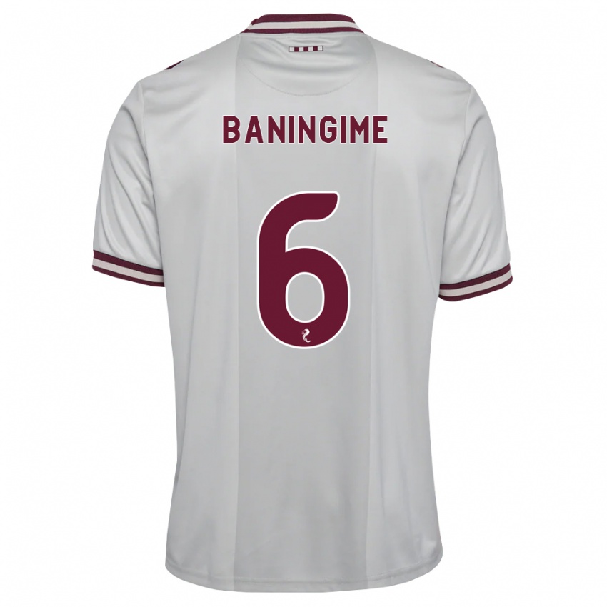 נשים Beni Baningime #6 לבן בורגונדי הרחק ג'רזי 2026/27 חולצה קצרה