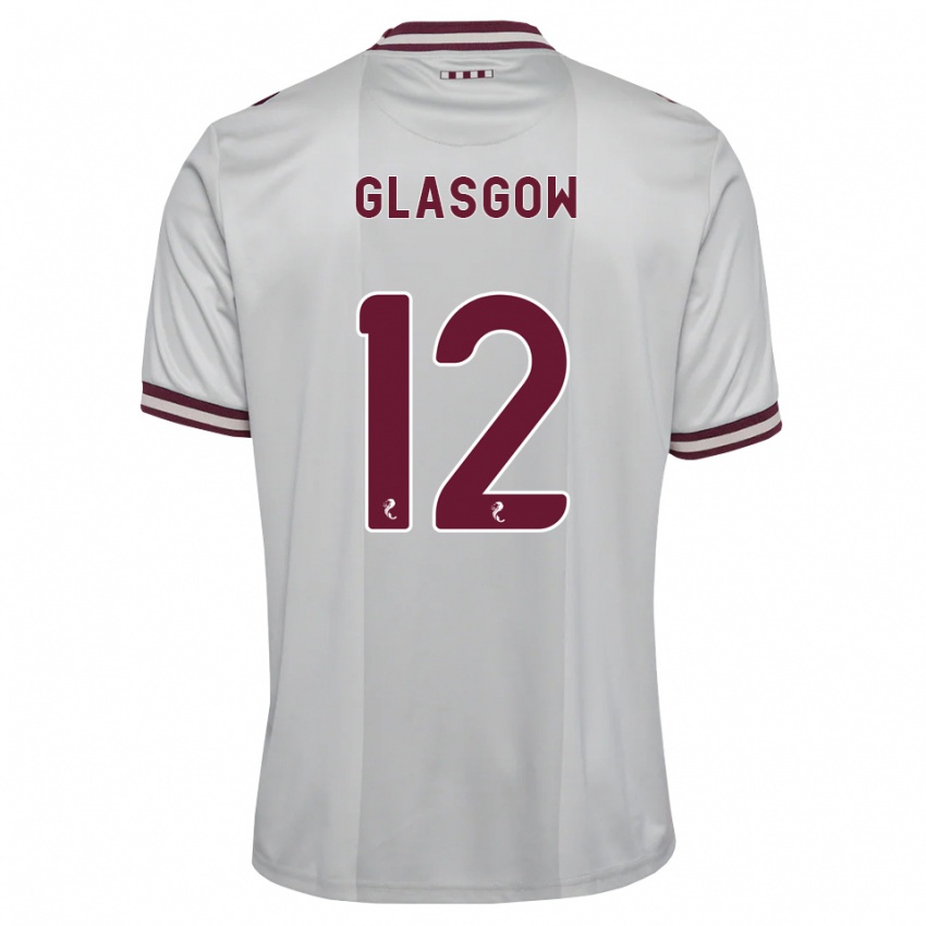 נשים Euan Glasgow #12 לבן בורגונדי הרחק ג'רזי 2026/27 חולצה קצרה