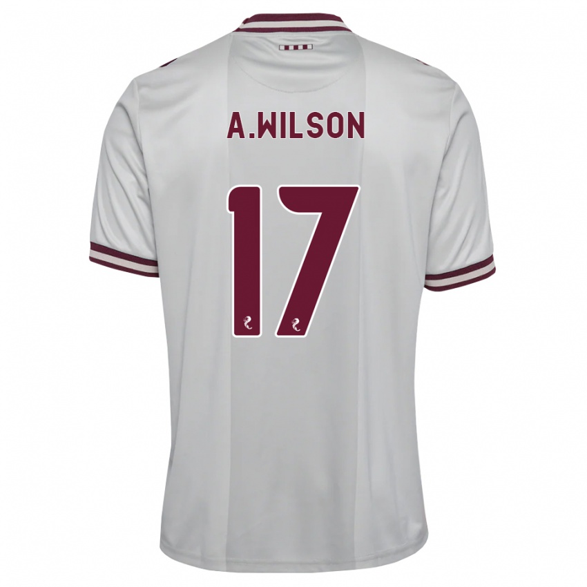 נשים Alfie Wilson #17 לבן בורגונדי הרחק ג'רזי 2026/27 חולצה קצרה