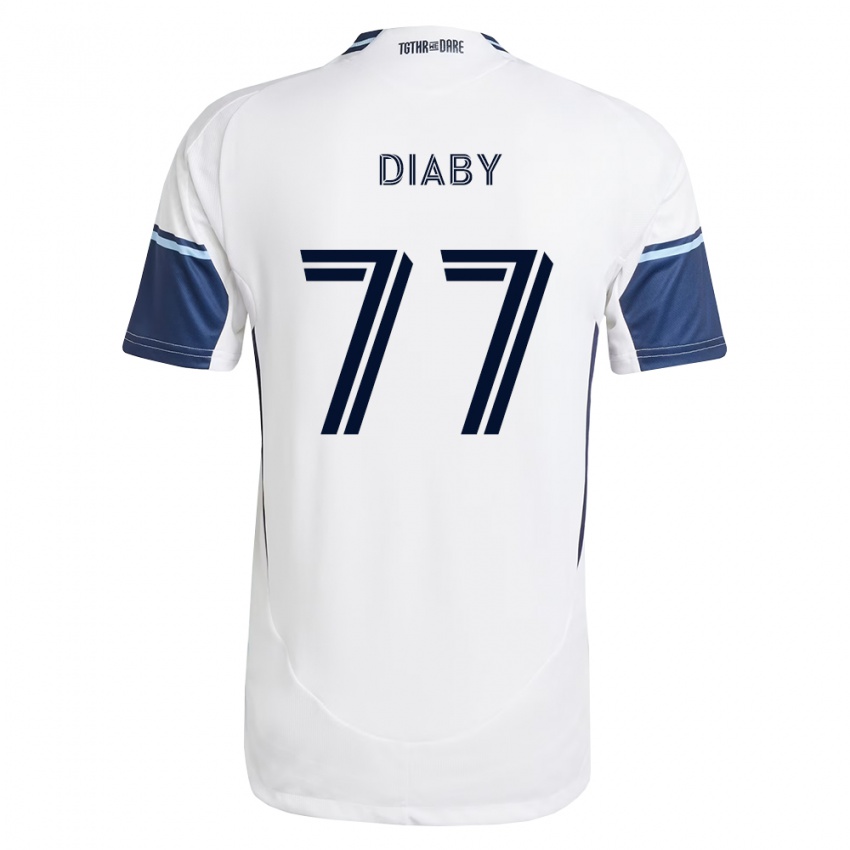 נשים Yadaly Diaby #77 לבן כחול מלכותי ג'רזי ביתית 2026/27 חולצה קצרה