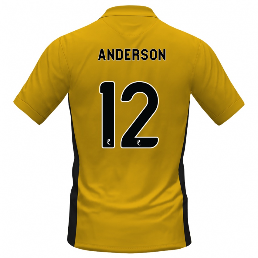 ילדים Rhys Anderson #12 כתום שחור ג'רזי ביתית 2026/27 חולצה קצרה