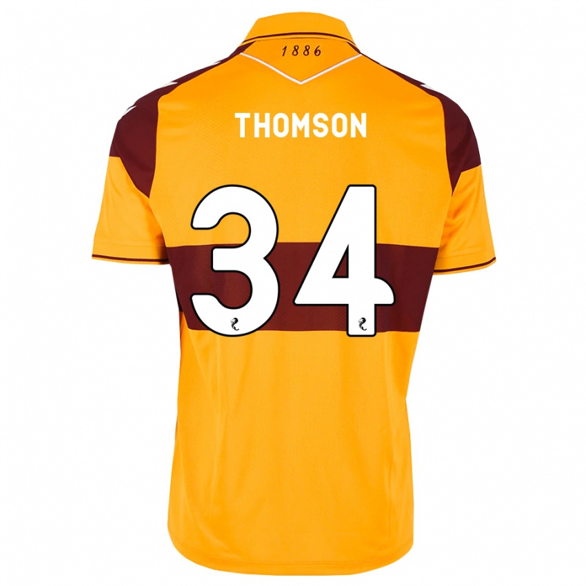 ילדים Aaron Thomson #34 בורדו כתום ג'רזי ביתית 2026/27 חולצה קצרה
