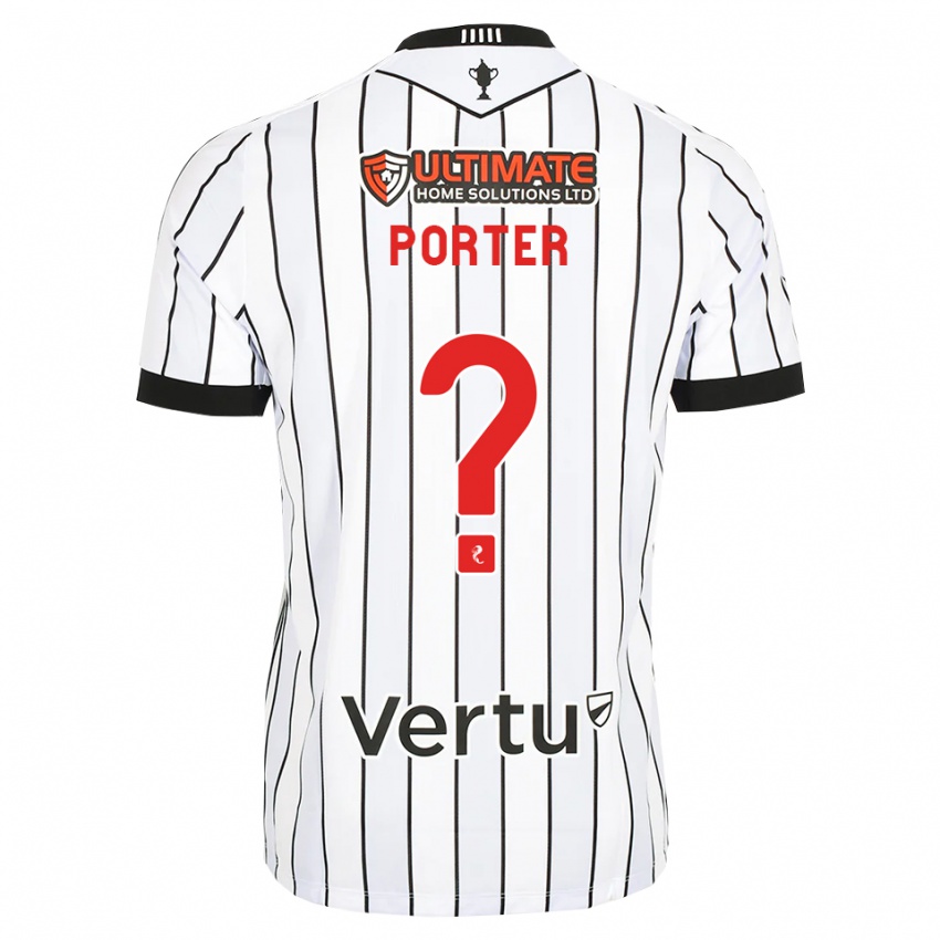 ילדים Ryan Porter #0 לבן שחור אדום ג'רזי ביתית 2026/27 חולצה קצרה