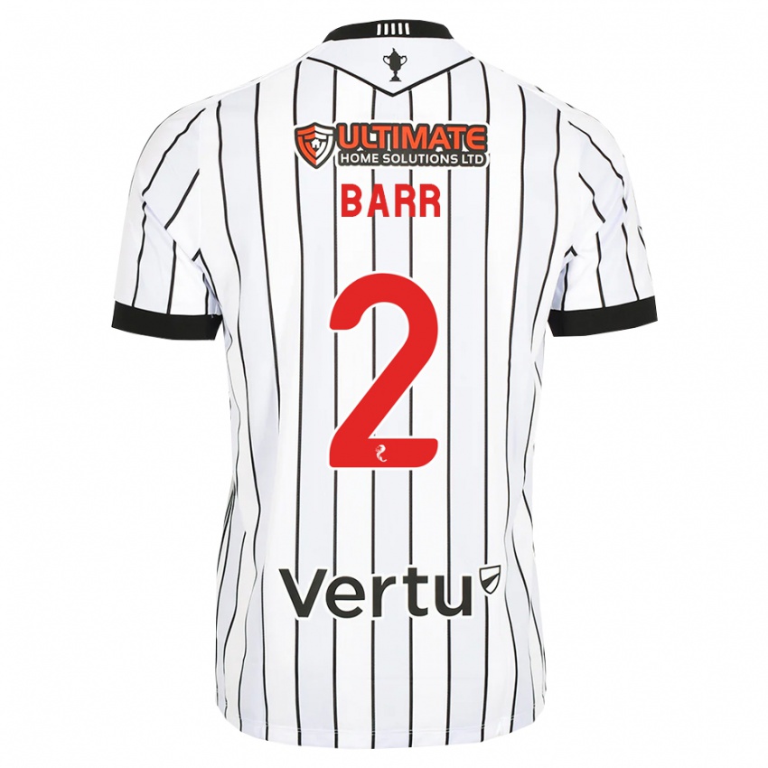ילדים Jack Barr #2 לבן שחור אדום ג'רזי ביתית 2026/27 חולצה קצרה