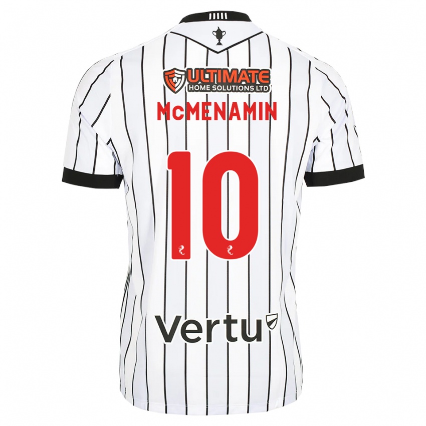ילדים קונור מקמנמין #10 לבן שחור אדום ג'רזי ביתית 2026/27 חולצה קצרה