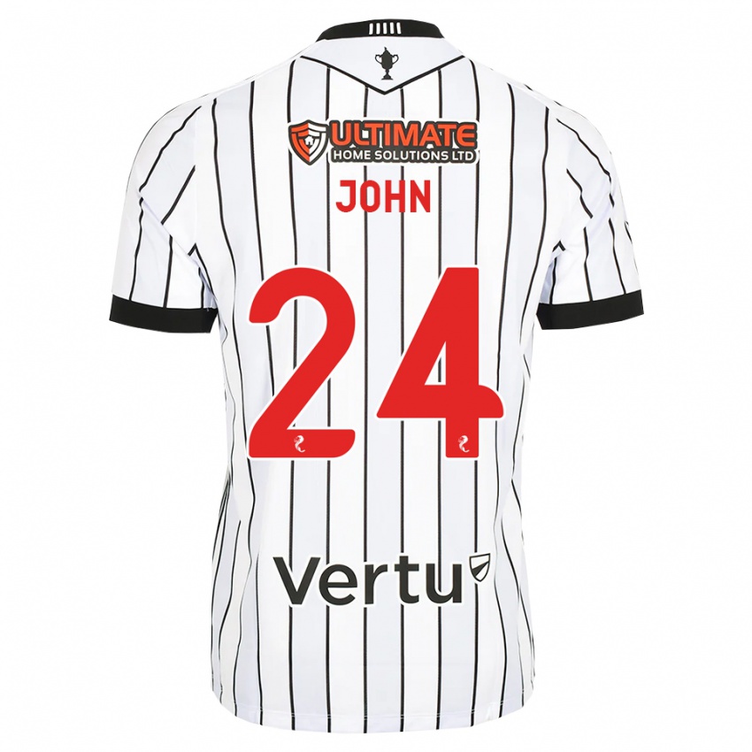 ילדים דקלן ג'ון #24 לבן שחור אדום ג'רזי ביתית 2026/27 חולצה קצרה