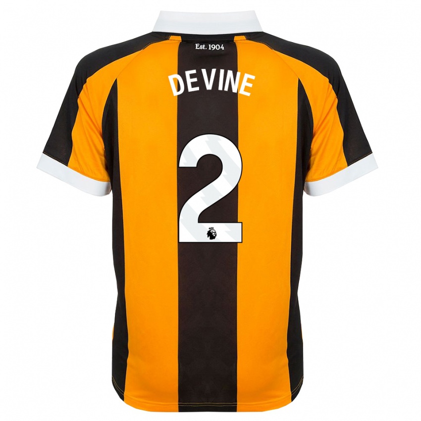 ילדים Ed Devine #2 כתום שחור לבן ג'רזי ביתית 2026/27 חולצה קצרה