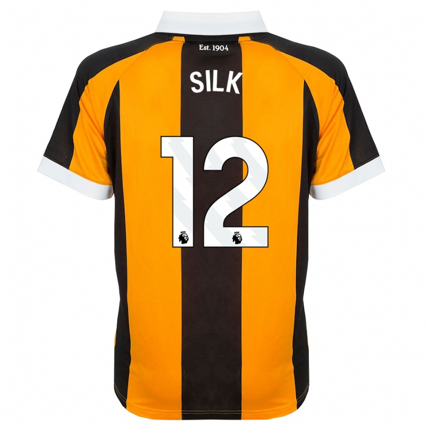 ילדים Reuben Silk #12 כתום שחור לבן ג'רזי ביתית 2026/27 חולצה קצרה