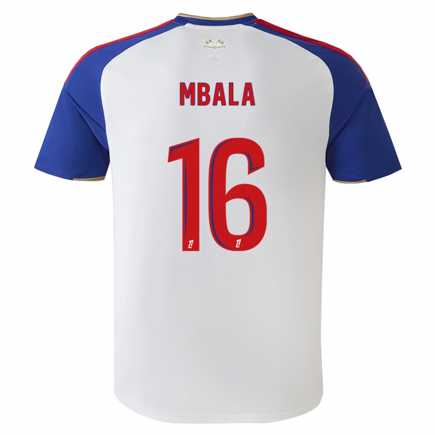 ילדים Joël Mbala #16 כחול מלכותי אדום לבן ג'רזי ביתית 2026/27 חולצה קצרה