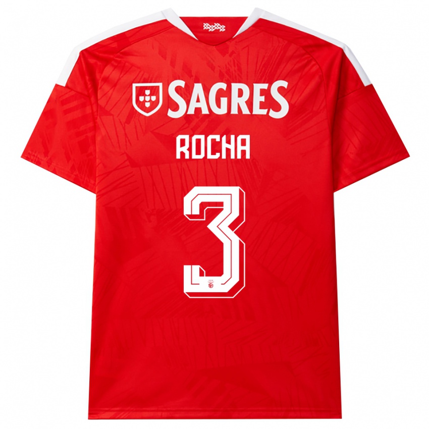 ילדים Diogo Rocha #3 אדום לבן צהוב ג'רזי ביתית 2026/27 חולצה קצרה