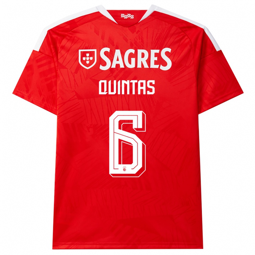 ילדים Rafael Quintas #6 אדום לבן צהוב ג'רזי ביתית 2026/27 חולצה קצרה