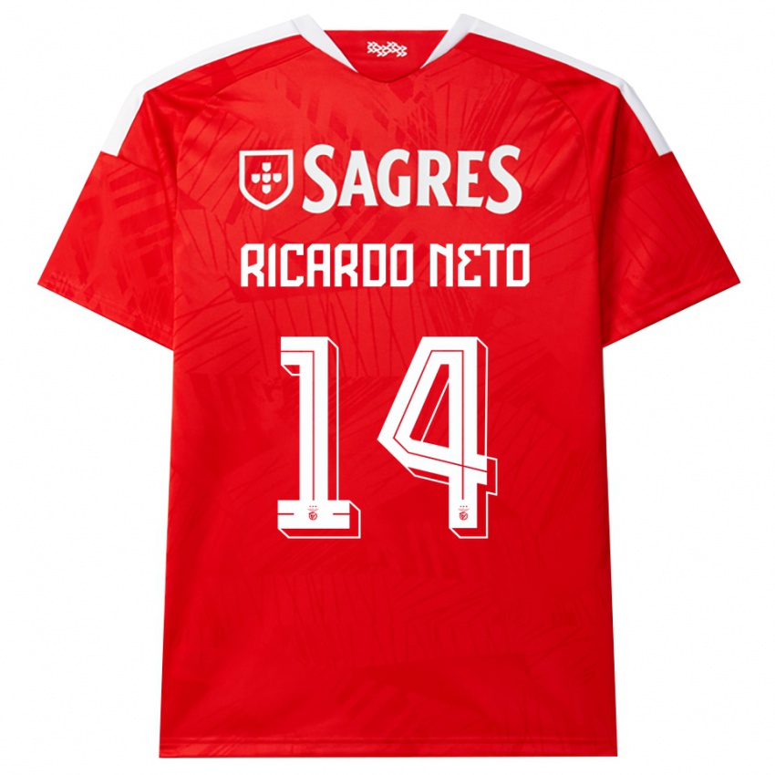 ילדים Ricardo Neto #14 אדום לבן צהוב ג'רזי ביתית 2026/27 חולצה קצרה